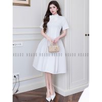 Đầm trắng NGADO thắt nơ thanh lịch món quà tuyệt vời dành riêng cho phái đẹp hiện đại