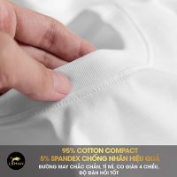Đẳng cấp áo thun nam Leman TS01 Cotton Compact trắng Regular Form bền màu vượt trội
