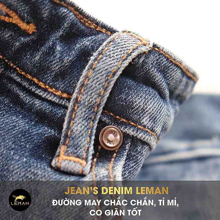 Đẳng cấp phái mạnh cùng quần Jean nam Leman xanh trơn JD02 Slim Form thiết kế tinh xảo