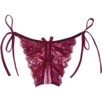 Đánh thức mọi giác quan với quần lót ren lọt khe buộc dây sắc đỏ tím