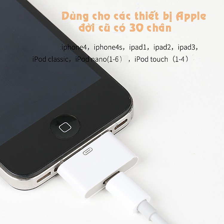 Đầu chuyển đổi chân sạc chuyên nghiệp cho iPhone 4s giúp sạc pin nhanh và an toàn