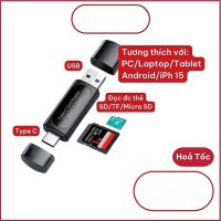 Đầu đọc thẻ nhớ đa năng nhỏ gọn hỗ trợ thẻ SD TF chuẩn giao tiếp Type C USB
