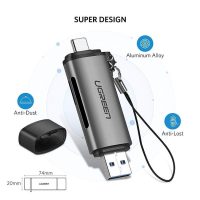 Đầu đọc thẻ nhớ Ugreen 50706 chính hãng tương thích Android Windows MacOS qua cổng Type C USB 3.0