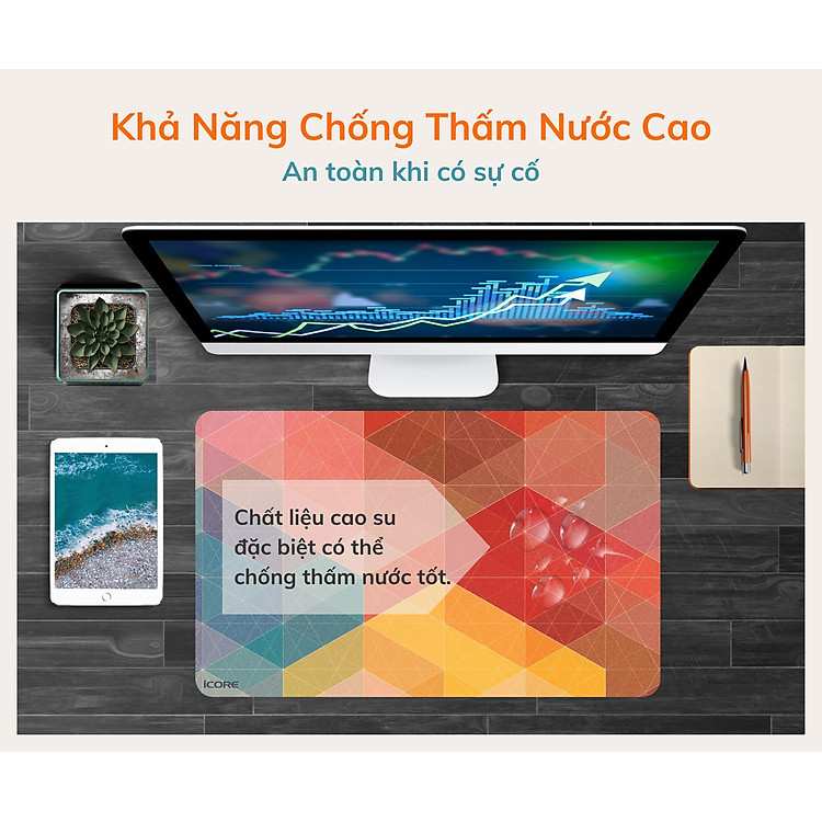 Đầu tư cho không gian sáng tạo với thảm lót bàn làm việc iCore IMP680 chính hãng