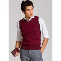 Đầu tư cho vẻ ngoài hoàn hảo với áo len gile Aligro ALENGL015 màu nâu đỏ thời trang cao cấp