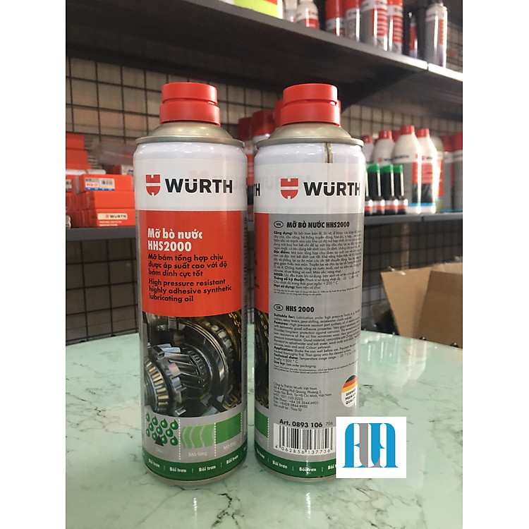 Dầu xịt bám dính Wurth HHS2000 500ml giải pháp bảo trì toàn diện cho cơ cấu truyền động