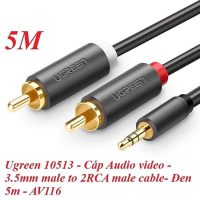 Dây cáp chuyển đổi âm thanh Ugreen 3.5mm sang 2 đầu AV dài 5m hàng chính hãng phân phối chuẩn