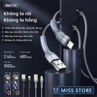 Dây cáp sạc Remax RC-124i hỗ trợ sạc nhanh thông minh và chống đứt gãy đầu cắm