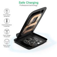 Đế sạc nhanh không dây Choetech T555 10W chính hãng chuẩn MFI tích hợp giá đỡ cho điện thoại