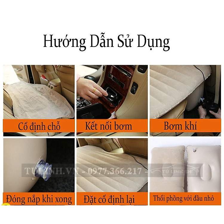Đệm hơi ô tô cao cấp nâng tầm trải nghiệm du lịch tặng bơm điện và hai gối nằm
