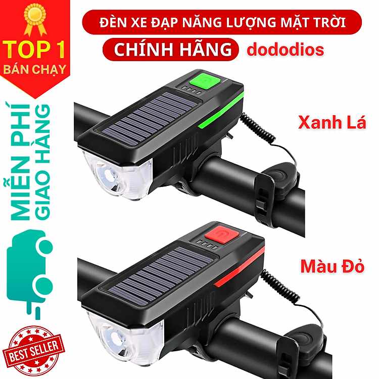 Đèn pha xe đạp dododios bốn chế độ sáng kèm còi báo động chính hãng bảo hành dài hạn