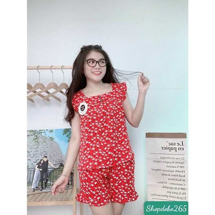 Đồ bộ nữ vải lụa họa tiết hoa nhí dáng đùi sát nách sự lựa chọn hoàn hảo