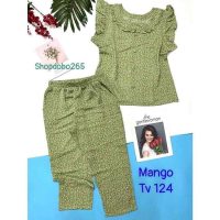Đồ ngủ mặc nhà lụa mango cao cấp họa tiết hoa nhí dễ thương size 47 đến 60kg