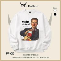 Đổi Mới Diện Mạo Với Áo Sweater Mr.Buffalo Đen Thôi Gấp Đôi Đi Chú Form Rộng Cực Chất