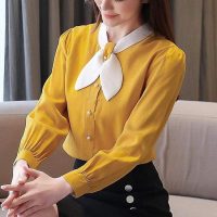 Đổi mới tủ đồ của bạn với siêu phẩm áo sơ mi nữ cổ trụ phối màu Nana chất lượng cao