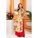 Đón đầu xu hướng thời trang truyền thống với áo dài nữ họa tiết hoa lá vàng đỏ đầy sức sống