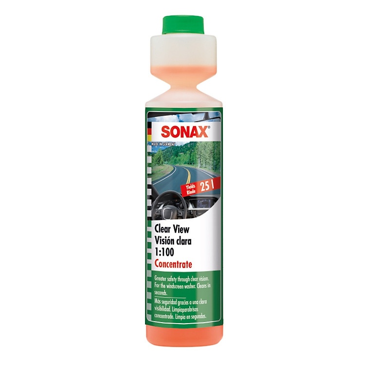 Dung dịch rửa kính Sonax đậm đặc bảo vệ hệ thống rửa kính và duy trì độ trong của gương