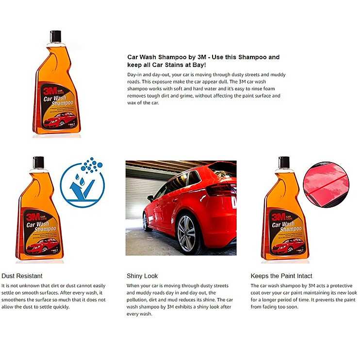 Dung dịch rửa xe 3M Car Wash Shampoo làm sạch an toàn cho cả nhựa và cao su