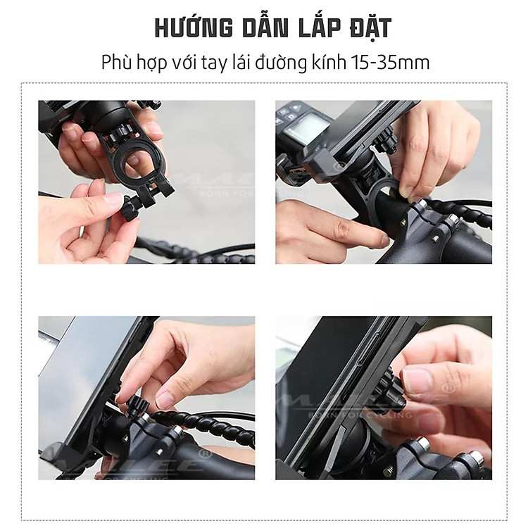 Giá treo điện thoại xe đạp Mai Lee YXF65 nhựa PC chống rung chuyên dụng cho xe địa hình