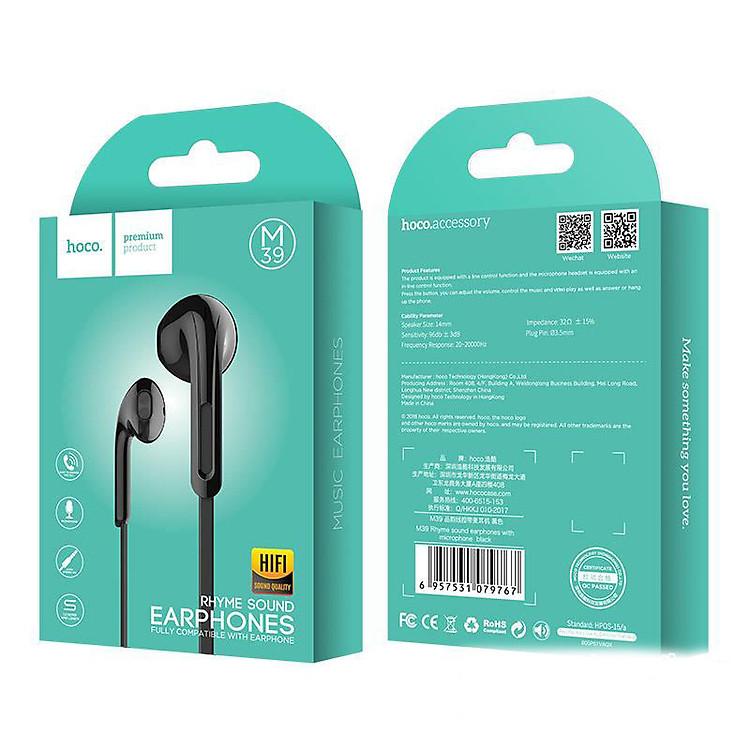 Giải pháp nghe nhạc hoàn hảo với tai nghe Hoco M39 chính hãng jack 3.5mm kèm micro đàm thoại