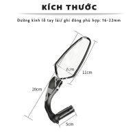 Gương chiếu hậu xe đạp YQ212 mặt phẳng gắn ghi đông phi 16-22mm Mai Lee chính hãng 1 chiếc