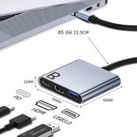 Hub chuyển đổi RiBi chính hãng tích hợp 3 cổng kết nối HDMI USB 3.0 và Type C tiện ích tối đa