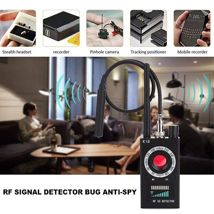 K18 RF Detector máy phát hiện thiết bị theo dõi chuyên nghiệp bảo vệ không gian sống