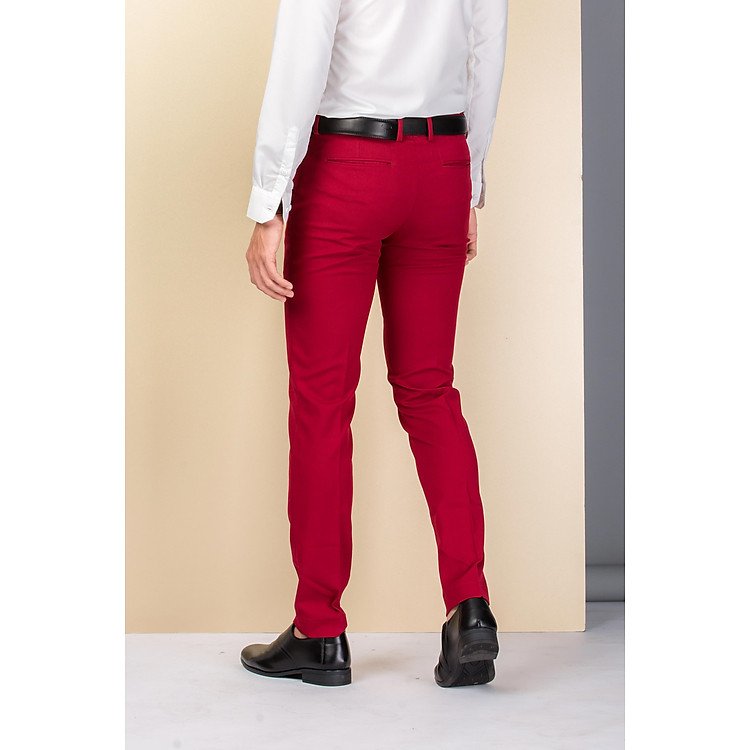 Khám phá vẻ đẹp lịch lãm từ sản phẩm quần tây nam Titishop AVN195 màu đỏ tươi mới nhất