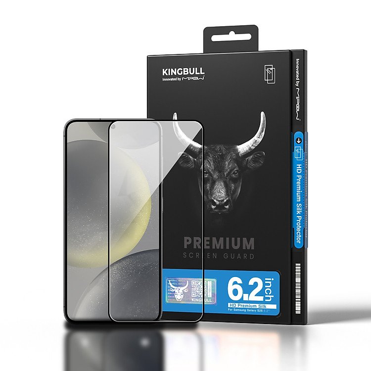 Kính cường lực Mipow Kingbull HD Premium Silk cho Samsung Galaxy S25 Plus cam kết hàng chính hãng