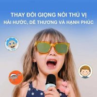 Loa Bluetooth Miniin Karaoke Kèm 2 Micro Không Dây Thiết Kế Thời Thượng Đèn LED Sống Động