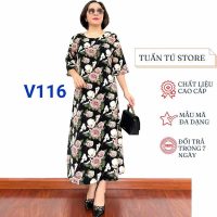 Mẫu đầm trung niên lụa tuyết thời trang mới nhất phù hợp đi tiệc cưới và dạo phố