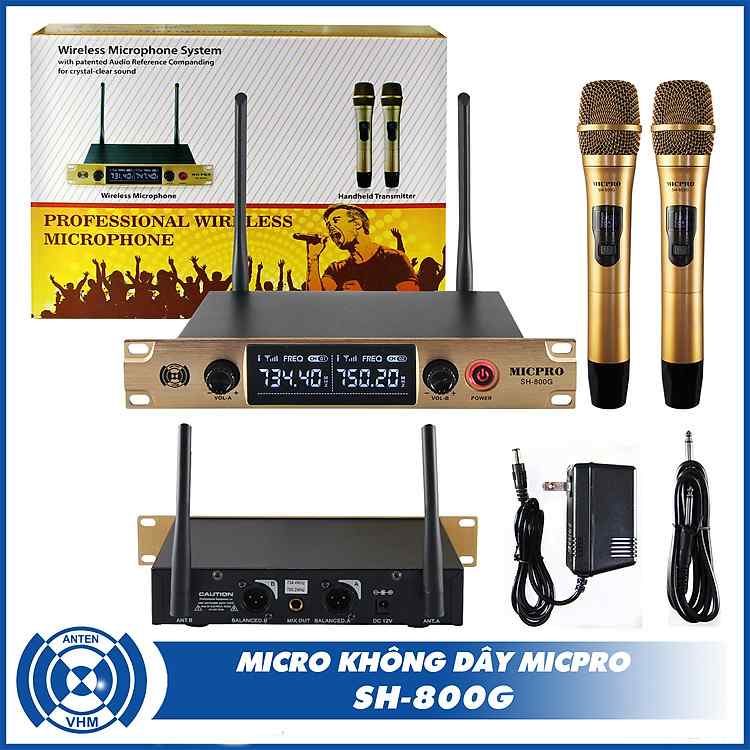 Micro Không Dây SH800G Sóng UHF Kết Nối Nhanh Chóng Âm Thanh Chuẩn Hàng Chính Hãng