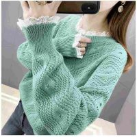 Mua áo len cổ tròn phối ren Haint Boutique AL50 chất lượng cao giao hàng toàn quốc