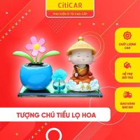Nước hoa ô tô cao cấp hình tượng chú tiểu gật đầu trang trí tinh tế