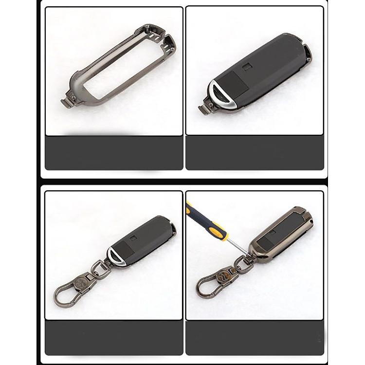 Ốp chìa khóa inox chống trầy xước lót silicon cao cấp cho xe Hyundai Elantra Tucson M02