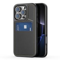 Ốp lưng da Dux Ducis Rafi II cho iPhone 16 Pro thiết kế sang trọng tích hợp ví thẻ và chân đế