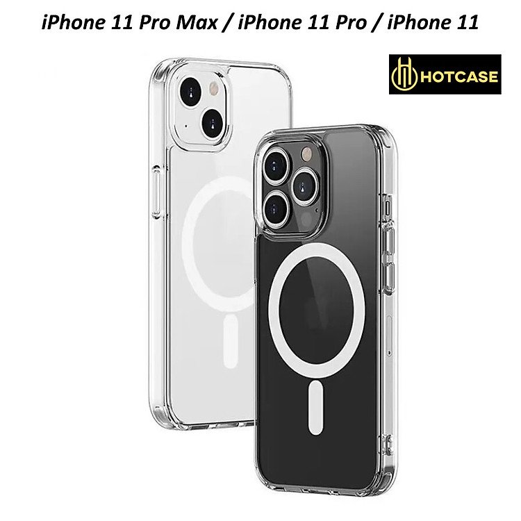 Ốp lưng iPhone 11 Pro hiệu HOTCASE Magnetic trong suốt hỗ trợ sạc nhanh từ tính không tháo ốp
