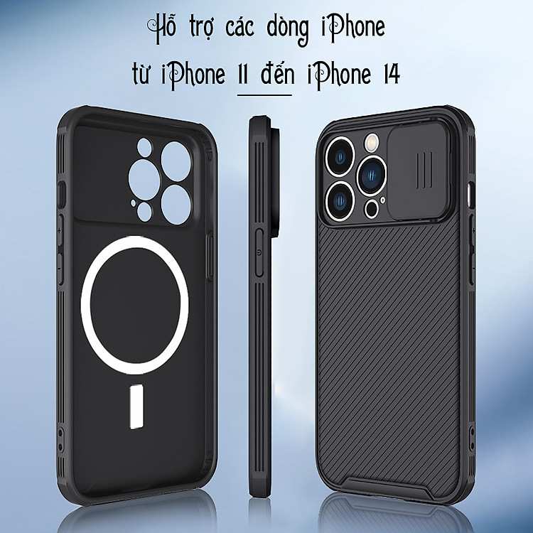 Ốp lưng nắp kéo bảo vệ camera tích hợp công nghệ sạc từ tính chính hãng cho iPhone 12 13 14 15