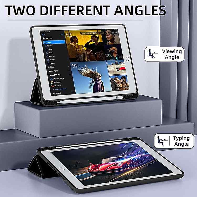 Phụ kiện bảo vệ iPad 10.2 inch chính hãng bao da TPU Smart Case có ngăn chứa bút
