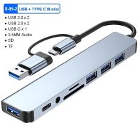 Phụ Kiện Hub Type C 8 Trong 1 Cao Cấp Giúp Kết Nối Máy Tính Linh Hoạt
