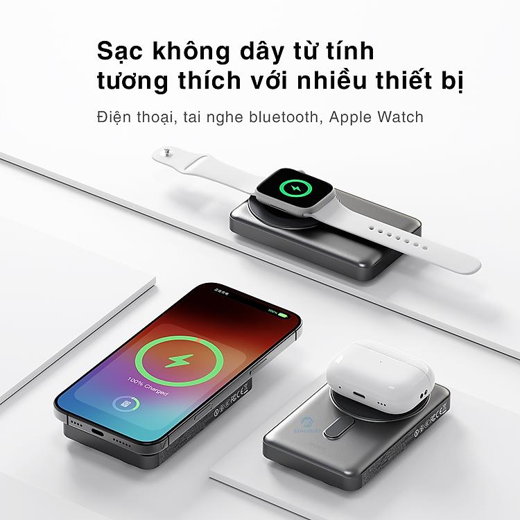 Pin dự phòng đa năng ROCK P50 10000mAh tích hợp chân đế gập gọn sạc nhanh chính hãng 20W
