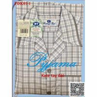 Pyjama nam cao cấp HUONGTAM PDK01 chất liệu Kate thoáng mát tay dài thiết kế tinh tế