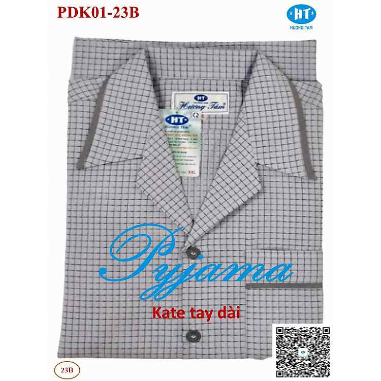 Pyjama nam cao cấp HUONGTAM PDK01N8 vải Kate loại tốt bền đẹp theo thời gian