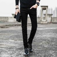Quần Jean Skinny Nam SZone SQ602A Đen Trơn Dáng Ôm Co Giãn Thời Thượng