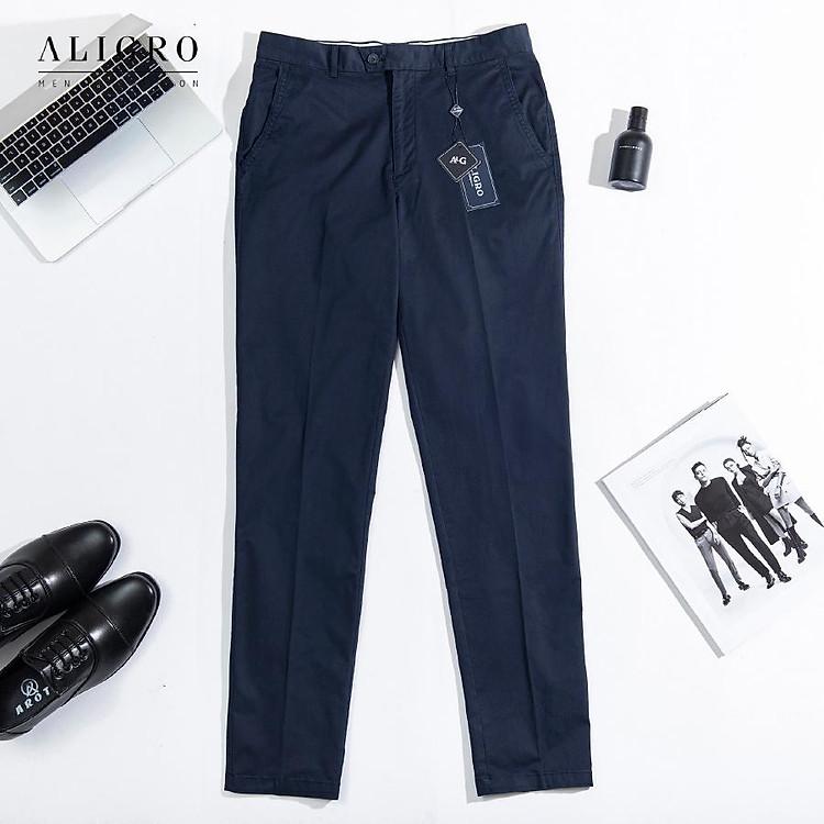 Quần kaki nam Aligro ALGK043 phom dáng SlimFit ống đứng chất liệu vải thô bền bỉ sang trọng