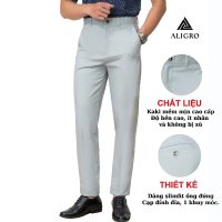 Quần kaki nam ALIGRO ALGK074 màu ghi sáng sự kết hợp hoàn hảo giữa slimfit và vải mềm