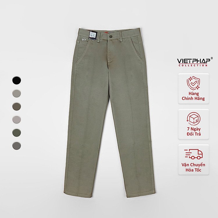Quần Kaki Nam Việt Pháp 9340 Thiết Kế Classic Không Ly Chất Vải Cao Cấp Chống Nhăn Tối Ưu