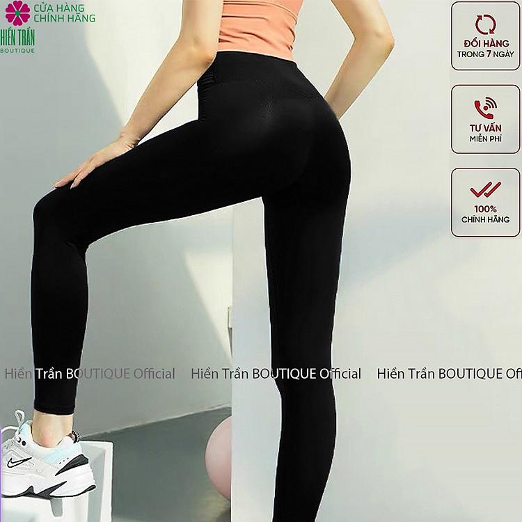 Quần legging nữ Hiền Trần Boutique lưng cao nâng mông vải thun ôm giữ nhiệt chất lượng