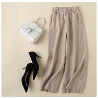 Quần linen suông nữ QD08 cạp chun phom dáng chuẩn mang lại vẻ ngoài thanh lịch tự tin