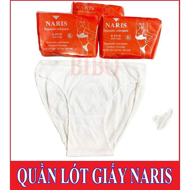 Quần lót giấy cotton dùng một lần combo 3 bịch 18 chiếc thiết kế thoáng khí từ 42 đến 80kg